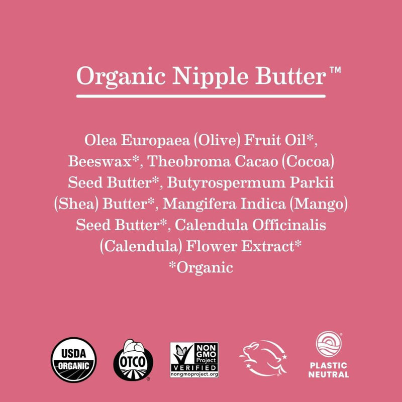Organic Nipple Butter™ Breastfeeding Cream by Earth Mama | Postpartum Essentials Safe for Nursing, Non-GMO Project Verified, No Lanolin, 2-Fluid Ounce 2 Fl Oz (Pack of 1) - BeesActive Australia