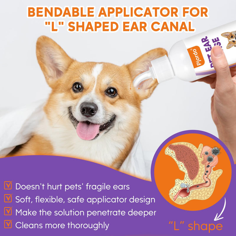 Dog Ear Cleaner Kit - Dog Ear Finger Wipes and Ear Cleaner Solution for Dogs and Cats, Gently Remove Ear Wax & Debris, Soothe Ear Itching, Deodorize, Pet Ear Wash with Aloe Vera & Witch Hazel - BeesActive Australia