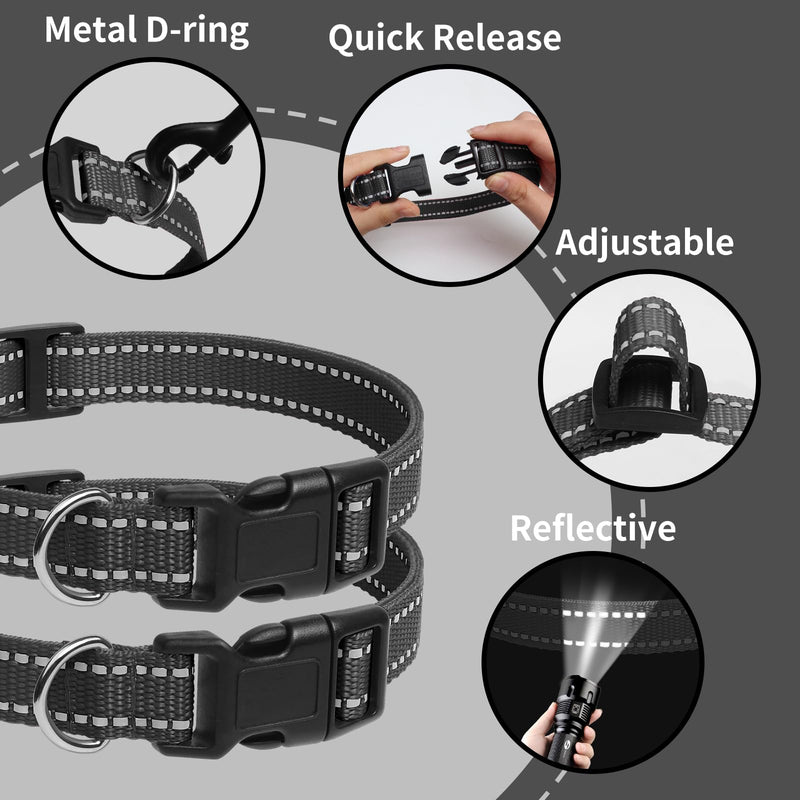 PaiPaitek Shock Collar Replacement Strap Compatible with Bousnic Delupet Garmin Patpet Dogtra Dog Care Slopehill Sportdog Brand Training Collar and Bark Collar, 2 Packs Reflective Black-2 Packs - BeesActive Australia