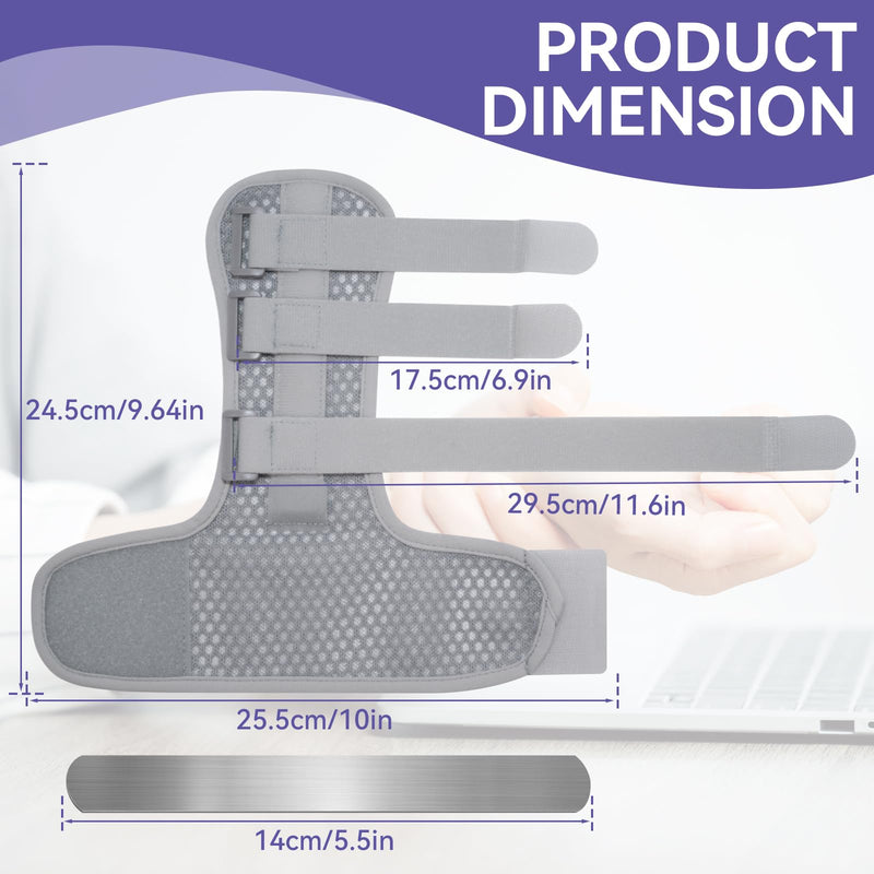 Double Trigger Finger Splint, Aluminum Finger Brace Joint Stabilizer, Adjustable Hand Brace with Finger Support for Broken Fingers, Sprains, Mallet Injury, Arthritis(Ultra-Slim) Double Trigger Finger Splint