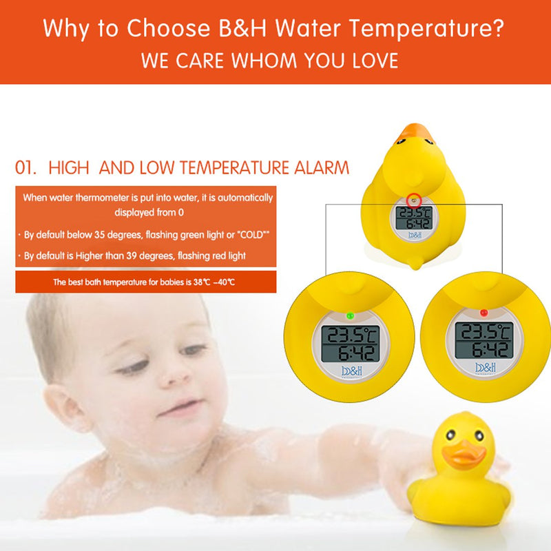 b&h Baby Bath Thermometer, The Infant Bath Floating Toy Safety Temperature Water Thermometer, Baby Bath Essentials (Classic Duck) Classic Duck