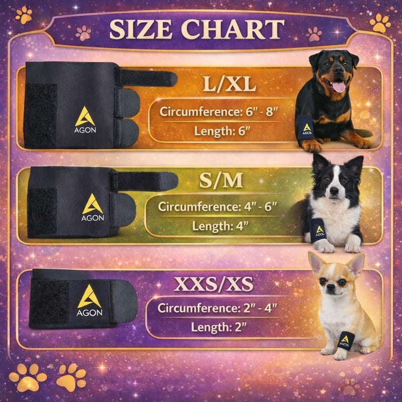 AGON® Dog Canine Front Leg Brace Paw Compression Wraps with Protects Wounds Brace Heals and Prevents Injuries and Sprains Helps with Loss of Stability Caused by Arthritis (XXS/XS) XXS/XS