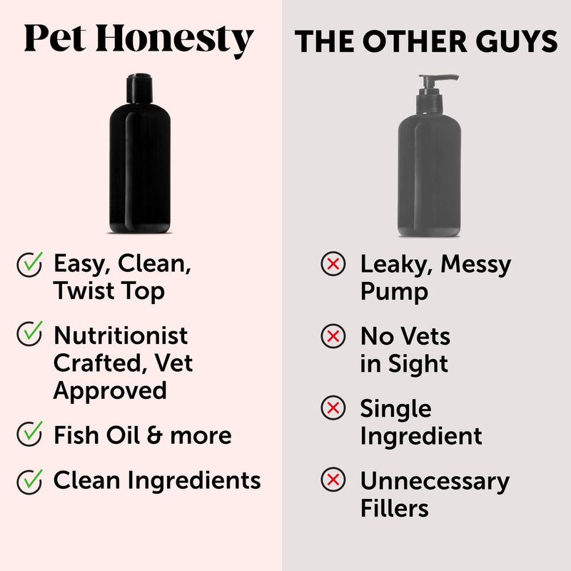 PetHonesty Omega 3 Fish Oil Supplement for Dogs & Cats (32oz), Wild Caught Omega 3 Fish Oil for Skin and Coat Health, Supports Shedding, Skin & Coat, Immunity, Joint, Brain & Heart, EPA + DHA 32oz - PawsPlanet Australia