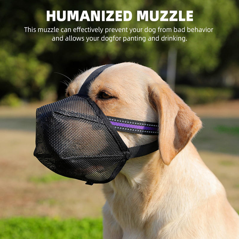 Muzzle Medium Dogs, Dog Muzzles with Velcro Fastener, Breathable Dog Muzzle, Pet Mask Dog Muzzle with Reflective & Adjustable Strap (XL) XL - BeesActive Australia