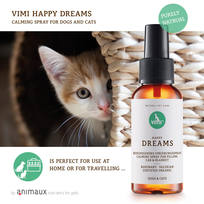 animaux vimi - Happy Dreams I Basket and Environment Spray for Dogs and Cats I Supports Calming and Well-Being with Rosemary and Valerian - PawsPlanet Australia