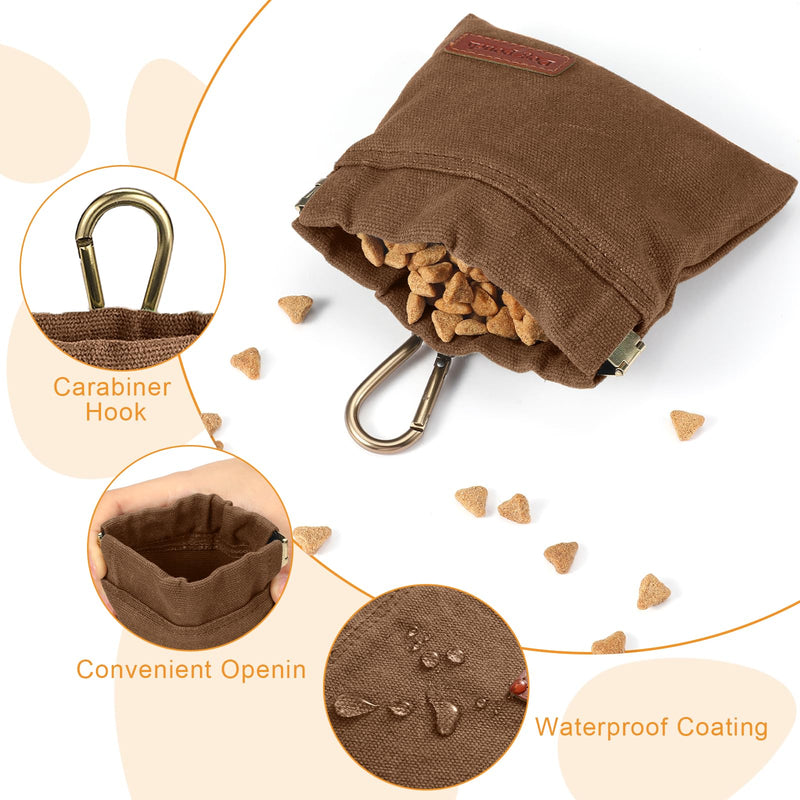 2PC Dog Treat Pouch,Dog Training Treat Reward Bag,Portable Puppy Hand Free Dog Walking Bag,Auto Closing Dog Food Dispenser,Behavior Aids for Puppy Travel or Outdoor(Green Khaki) Green+Khaki - BeesActive Australia