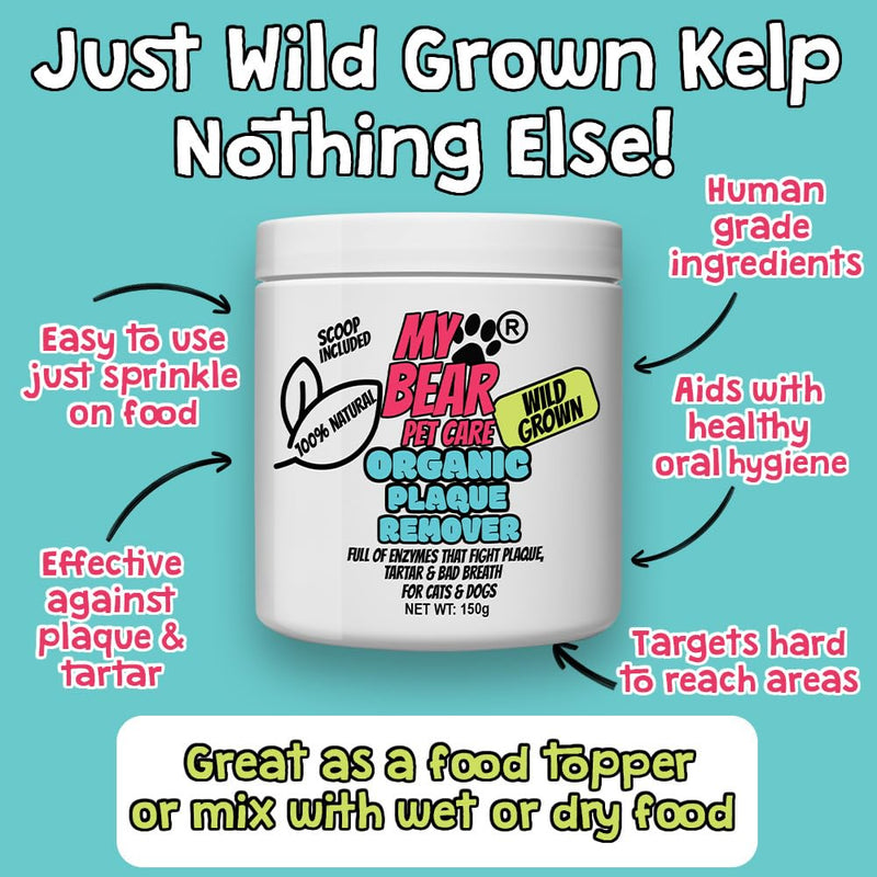 Organic Kelp Plaque & Tartar Remover for Dogs & Cats – Natural Seaweed Dental Powder – Human Grade – 70g