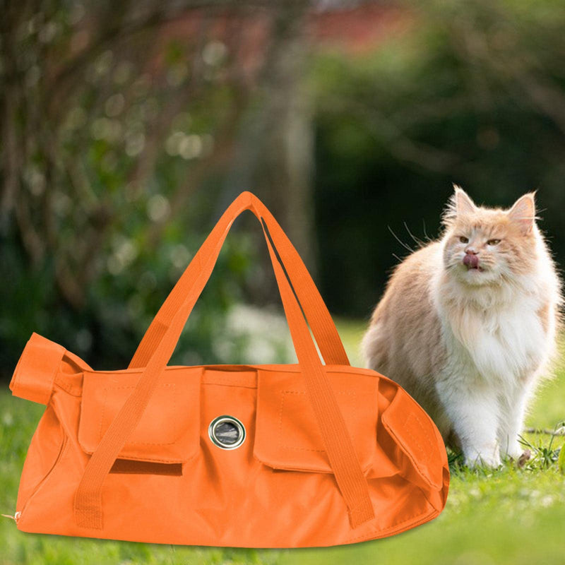 Sharplace Cat Grooming Bag Comfortable Anti-Restrain Bag Cat Restraint Bag No Scratching Biting Pet Grooming Sling for Claw Grooming, Bathing, Nail Trimming, Orange 42cmx25cm M - BeesActive Australia