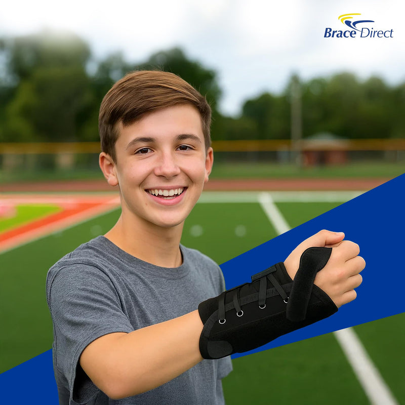 Brace Direct Kids Wrist Brace - Older Child Wrist Splint for Carpal Tunnel, Tendonitis, Sprains & Injuries - 8" Lace Up Design (Left Hand) Left 8" - BeesActive Australia