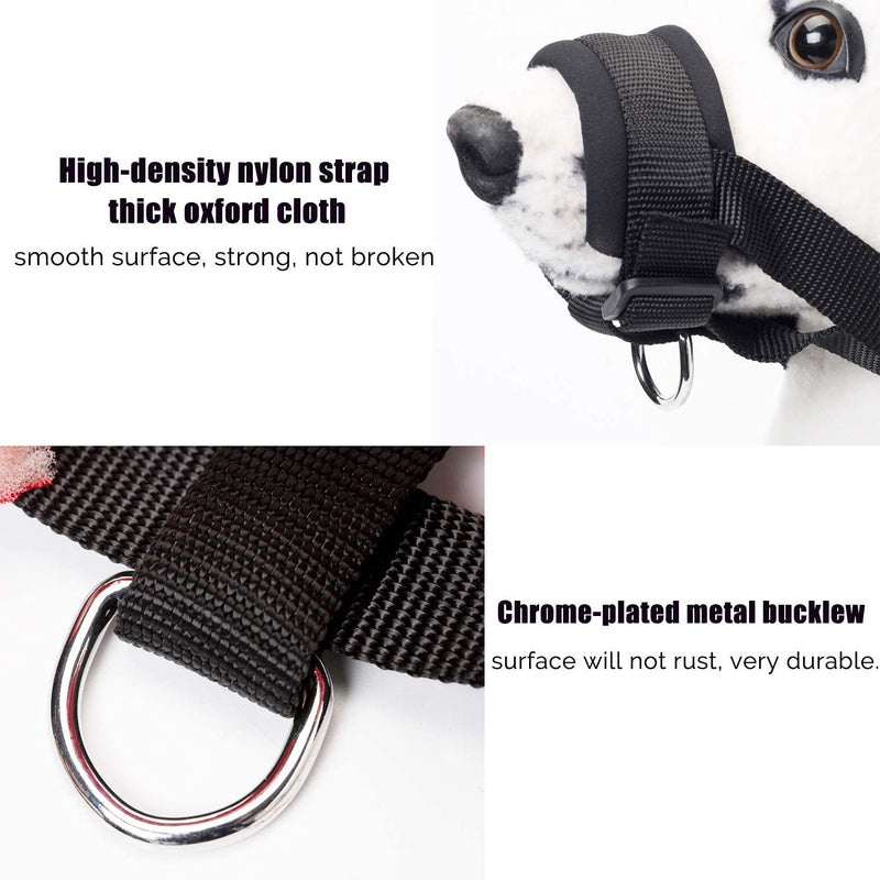ILEPARK fabric muzzle to stop dogs from biting, barking and chewing, adjustable neck, breathable (M, black) M black - BeesActive Australia