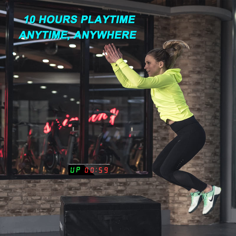 Gym Timer, Portable, Interval Timer with Rechargeable Battery and Built-in Magnet, LED Digital Anti Vertigo Display, Upgraded Workout Clock for Home Gym Garage Fitness Black - BeesActive Australia
