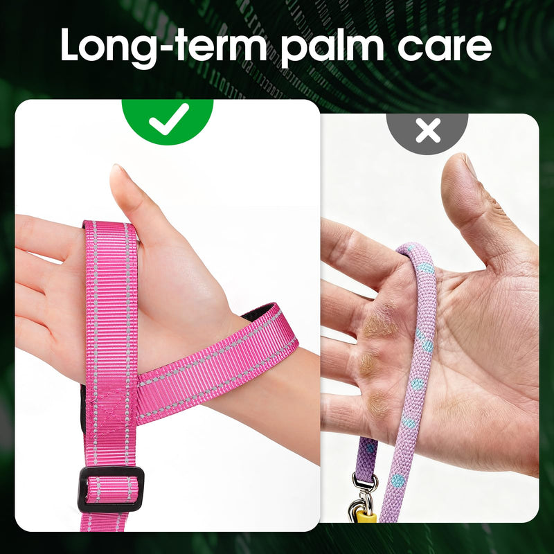 Hands-Free Dog Leash, Heavy Duty No-Pull Training Lead w/Anti-Tangle & Reflective Thread for Small Medium Dogs for Running/Walking Pink 5Ft Pink(Not Included Traffic Handle) 5ft(Width 4/5") - BeesActive Australia