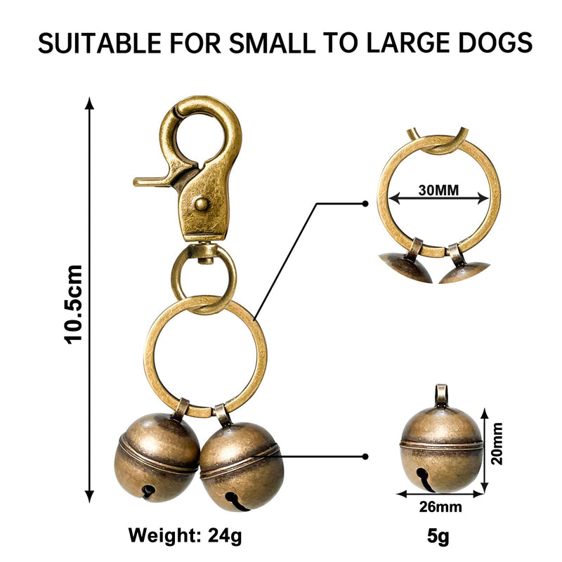 Cat & Dog Collar Bell, Pack of 2, Extra Loud Dog Bell for Pet Tracking & Saving Wildlife, Birds, Durable Iron Split Ring & Lobster Bell Clip (Nickel, 2 Pack) - BeesActive Australia