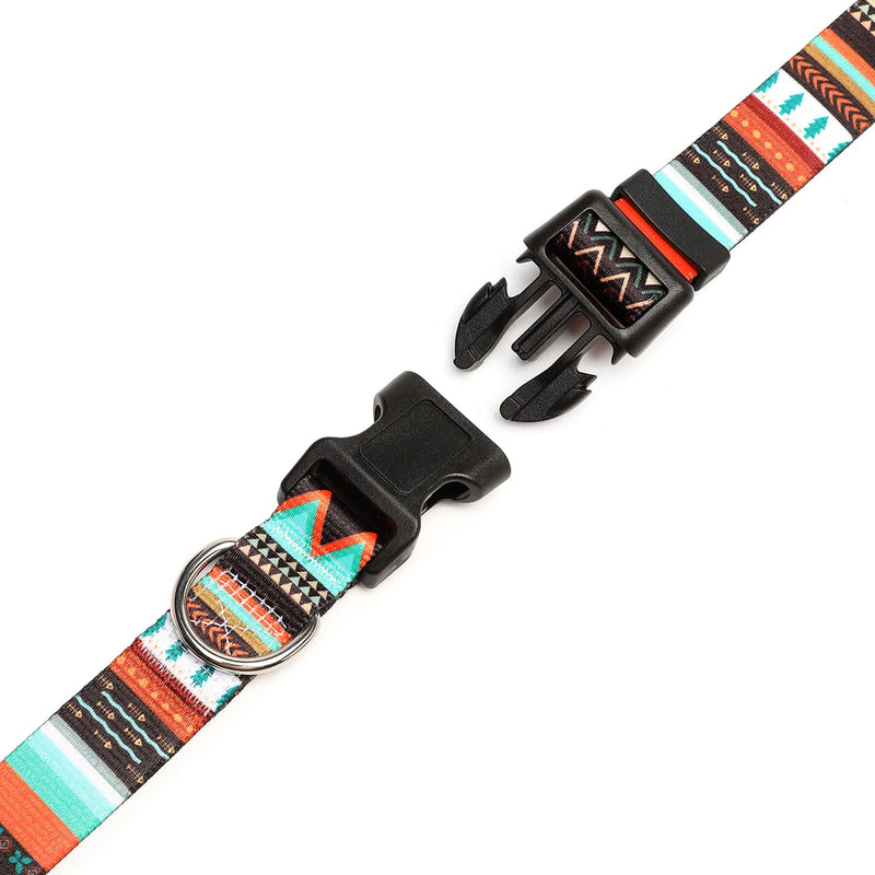 Mercano Adjustable Dog Collar - Special Design Patterns, Soft Nylon Comfortable Durable Pet Collar for Small Medium Large Dogs (S, Tribal Green) S - BeesActive Australia