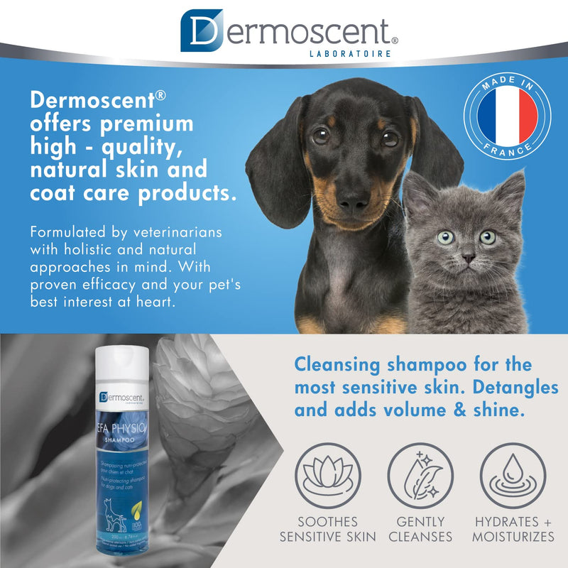 Dermoscent EFA Physio Shampoo for Dogs & Cats - Gentle Natural Ingredients for Frequent Bathing Allergies & Itchy Skin Relief - Soothes Dermatitis & Atopic Skin - 200 ml - PawsPlanet Australia