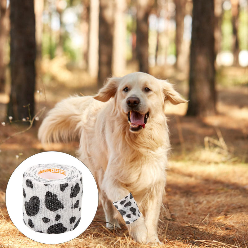 POPETPOP Self Adhesive Wrap Pet Wrap Non-Woven Tape for Dog Legs Paws Wounds Cohesive Gauze for Horse Cat Bird Animal Paw Print Desgin - BeesActive Australia