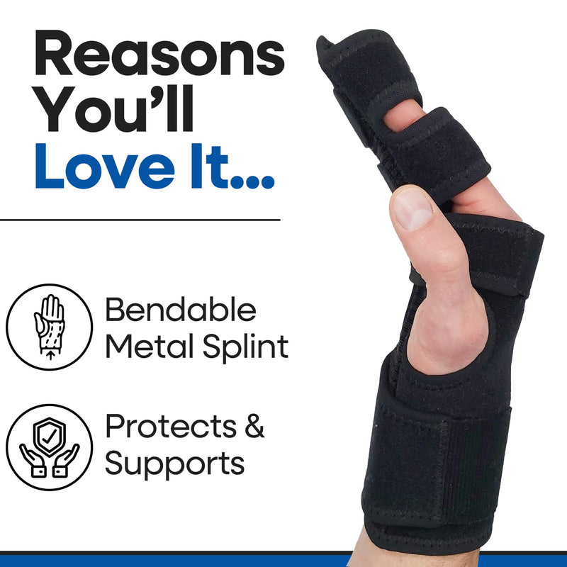 Trigger Finger Splint Finger Brace | Middle Finger Splint | Splint For Fractures, Broken Ring Finger, Arthritis, Tendonitis | Mallet Finger Splint Straightener Immobilizer | (RIGHT SMALL-MEDIUM) Small/Medium (Pack of 1) Right