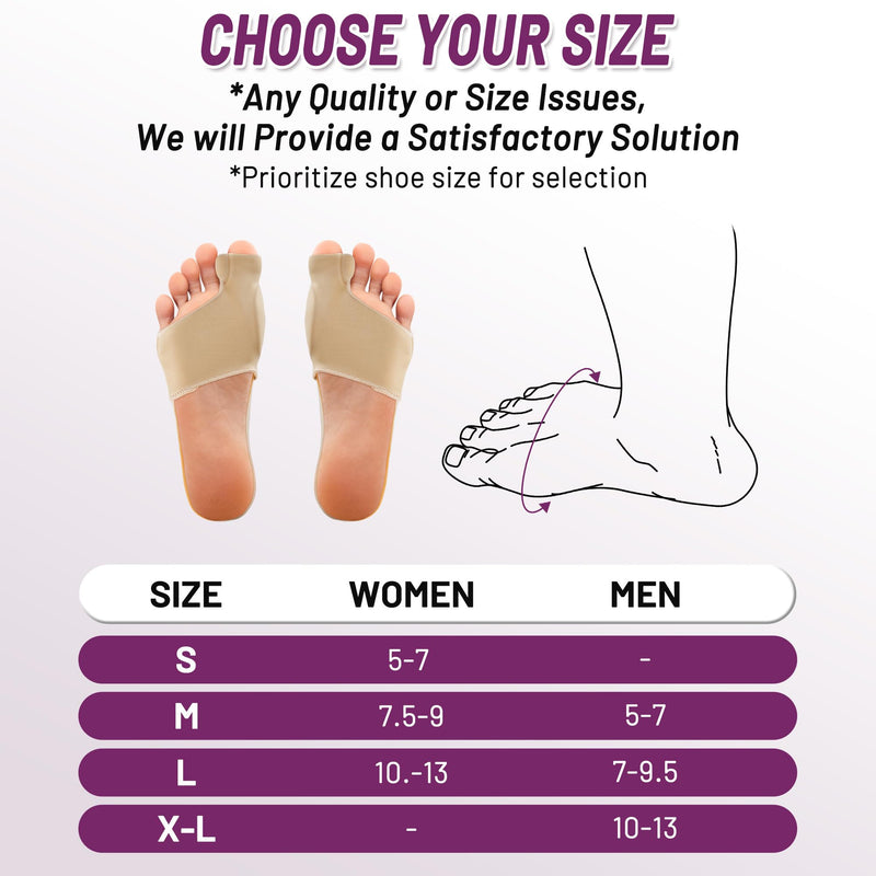Bunion Corrector Sleeve, Breathable Bunion Big Toe Alignment Splint with Anti-Slip Heel Grip,4 Sizes,Extra Thick Gel Pads & Adjustable Straps for Hallux Valgus Comfort. (Black, XXS: WOMEN 4-3) Black