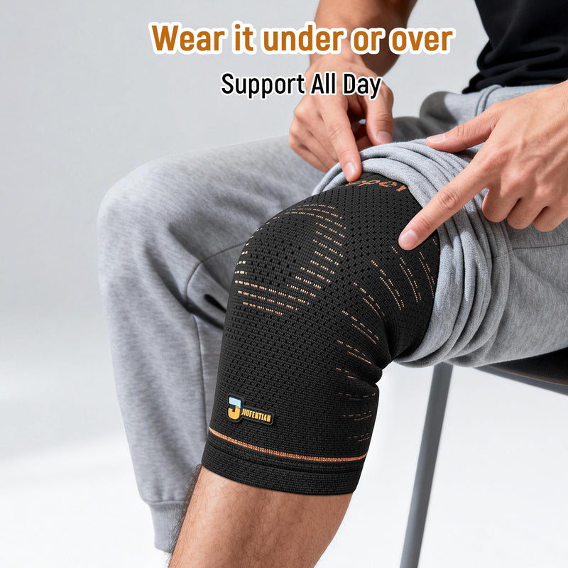 JIUFENTIAN Copper Knee Brace for Women and Men(2 Pack) -knee compression sleeves for Arthritis, Running & Daily Use-Targeted Support for Joint Stability & Pain Relief(Medium) Medium Standard