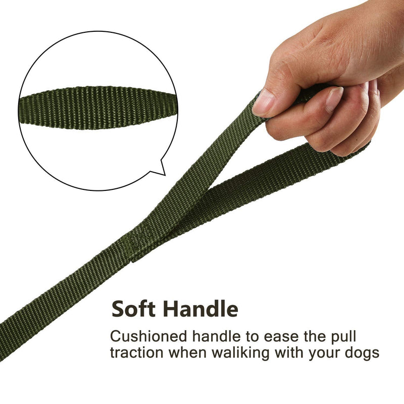 HAPPY HACHI drag leash for dogs, 3m / 5m / 10m / 15m / 20m / 33m nylon dog leash with robust and weatherproof, training leash with D-carabiner and handle padding for large to small dogs (15m, green) 15m - BeesActive Australia
