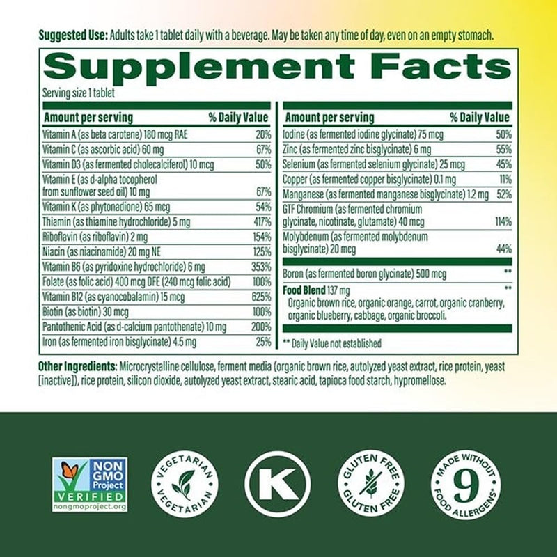 MegaFood One Daily Multivitamin for Women & Men, 22 Nutrients, 90 Tablets | Supports Cellular Energy, Muscle & Bone Health, Immune Support Supplement, Vitamin C, B12, B6, Zinc, Vegetarian, 90 Servings Unflavored 90 Count (Pack of 1)