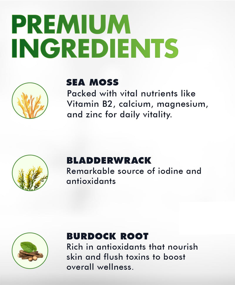 Sea Moss Gummies – with Bladderwrack & Burdock Root – Wildcrafted Gel + Powder – Vegan, Keto, Non-GMO, Gluten-Free – Fruity Mineral-Rich Gummies – 50 Count (3 Pack) 50 Count (Pack of 3)