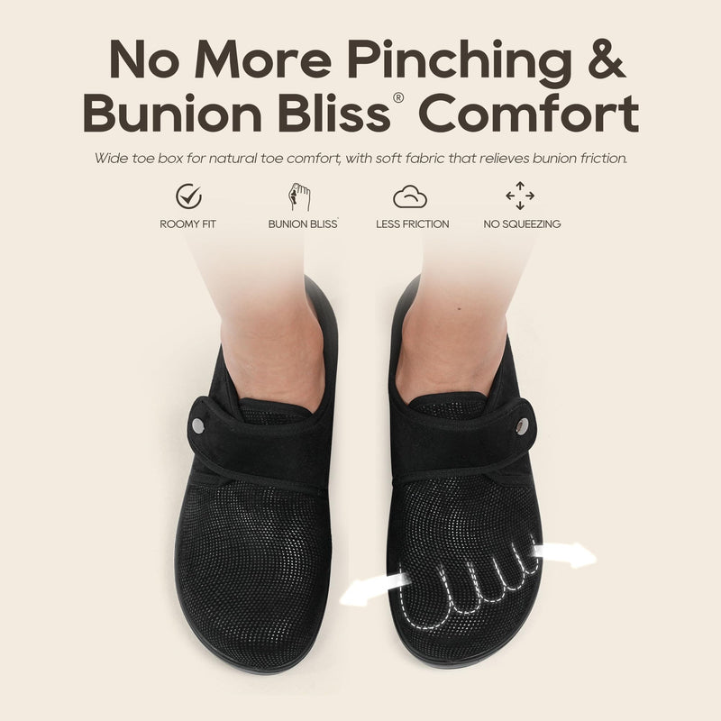 Ortho+rest Women Comfortable Walking Shoes for Bunion Feet 8 Black