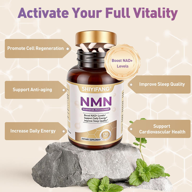 NMN Supplement 600mg with Resveratrol, NR & Quercetin – Cellular Energy, Healthy Aging & Sleep Support – 120 Capsules (60-Day Supply)