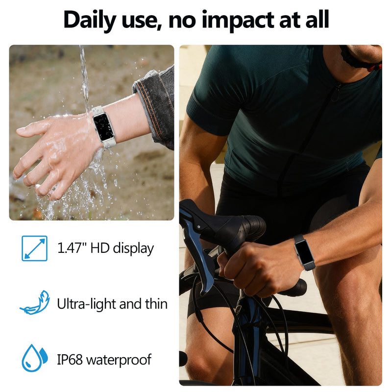 Fitness Tracker with Heart Rate, Sleep Monitor, 100+Sports Modes Smart Watches for Men Women, IP68 Waterproof, Activity & Step Tracker Watch for Android/iOS Phones (Silver) Silver