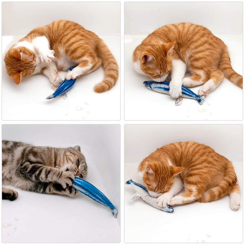 6 PCS Cat Fish Toy Soft and Durable,Cat nip Toy,Cat Toy with Catnip Inside,Cat Kicker Toys for Indoor Kitten Exercise,Cat Teething Chew Toy (6 Saury) - BeesActive Australia