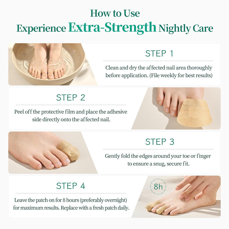 APUREE Fungal Nail Patches Extra Strength: True 1% Tolnaftate | 8H Overnight Fungal Toe Nail Treatments | FSA-HSA | Repair For Discolored Yellow Brittle Damage Nails| Revives Natural look| 64 Patch