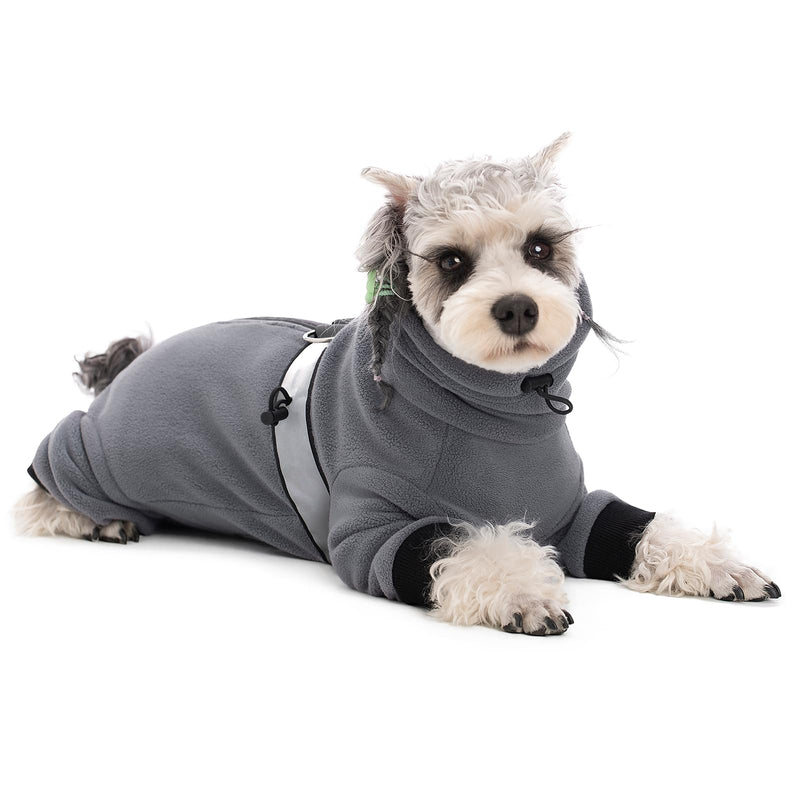 Dog Coats for Small Dogs, Polar Fleece Dog Pajamas Bodysuit for Small Medium Dogs, Dog Winter Jacket Dog Sweater Dog Vest for Small Dog, Dog Four-Legged Warm Clothes Large Grey - BeesActive Australia