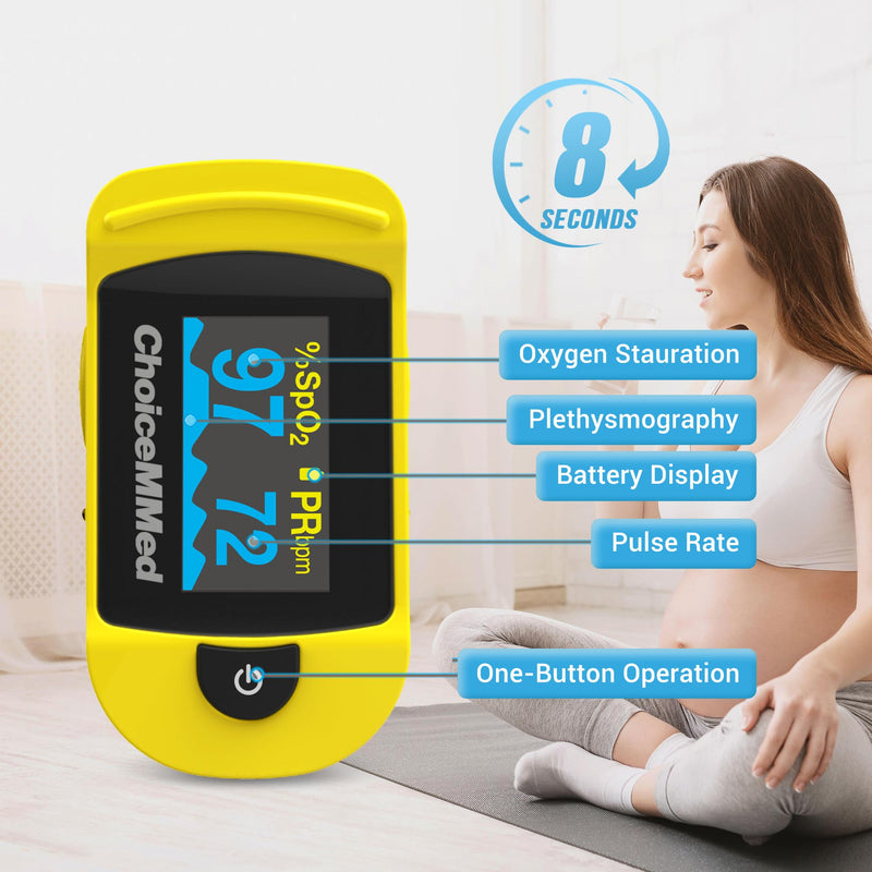 ChoiceMMed C20 Pulse Oximeter - Fingertip Pulse Oximeter Blood Oxygen Saturation Monitor - Large OLED Screen SPO2 Monitor with Lanyard and Carrying Case - BeesActive Australia