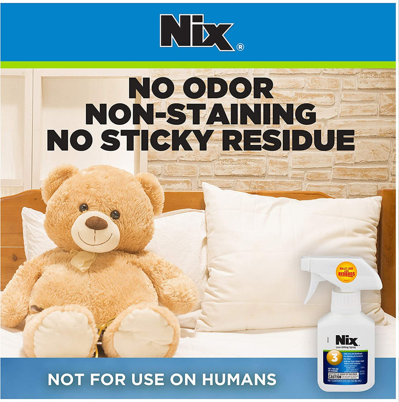 Nix Lice & Bed Bug Killing Spray for Home, Bedding & Furniture, 5 fl oz (Pack of 2) 5 Fl Oz (Pack of 2) - BeesActive Australia