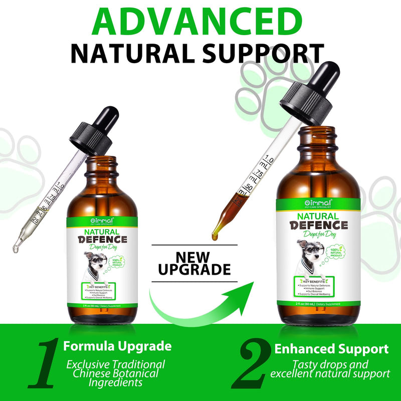 2Pack Natural Defence Drops for Dogs,Dog Immune Support Drops | Supports Joint, Digestion, Immunity & Skin Health | For Everyday Vitality | Suitable for All Breeds | 60ml