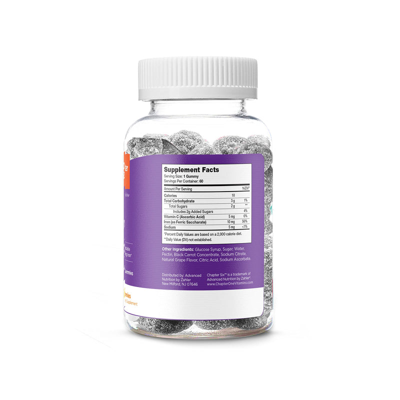 Zahler Chapter Six Iron Gummies, Iron Supplement with Vitamin C for Adults, Kosher, 60 Flavored Gummies (10MG)