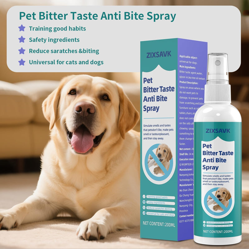 Bitter Apple Spray for Dogs - No Chew Spray for Dogs | Safe, Non-Toxic Chewing Deterrent | Stop Licking, Biting & Destructive Behavior | Training Aid (200ml) 1