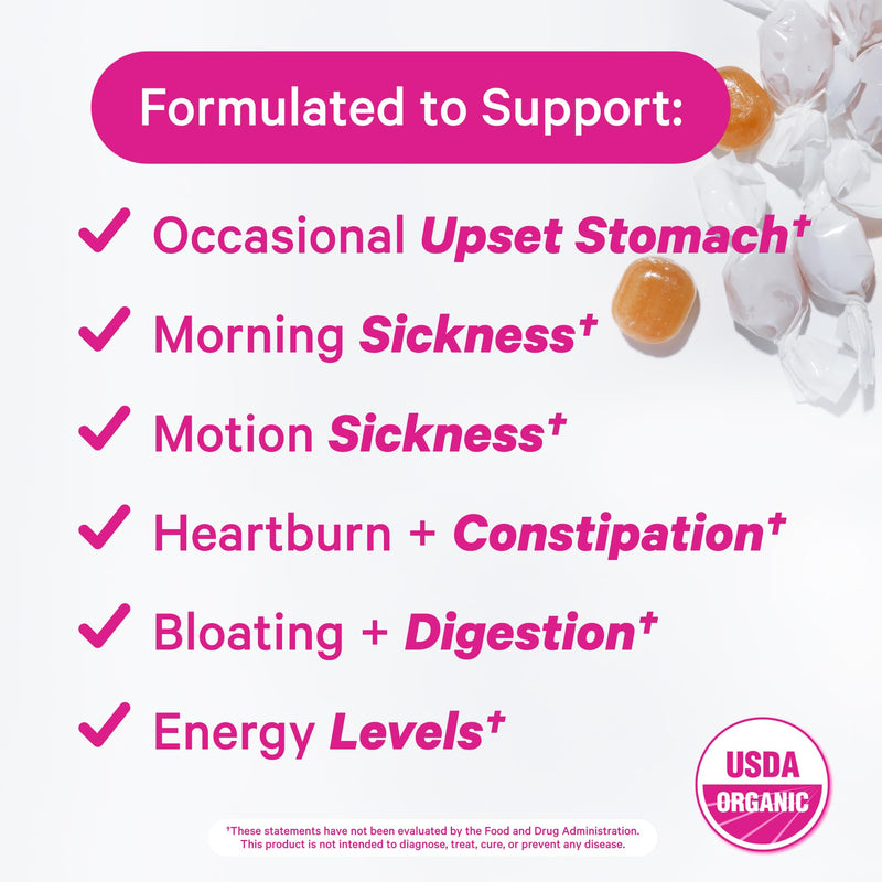 Pink Stork Organic Sweets Bundle, Peppermint + Ginger, 60 Lozenges | Morning Sickness Support, Motion Sickness Support, Added Vitamin B6, 1st Trimester Pregnancy Must Haves