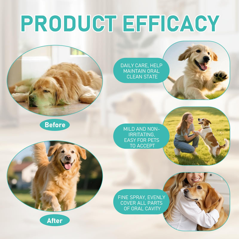 Pet Oral Tartar Remover Spray - Dog Breath Freshener and Teeth Cleaning Solution,No-Brush Plaque & Tartar Remover, Supports Daily Denta Hygiene, Easy Spray Use, 100ml