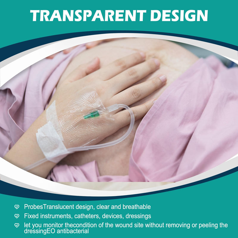 Transparent Film Dressing 4" x 4.75" Box of 10, Waterproof Bandages