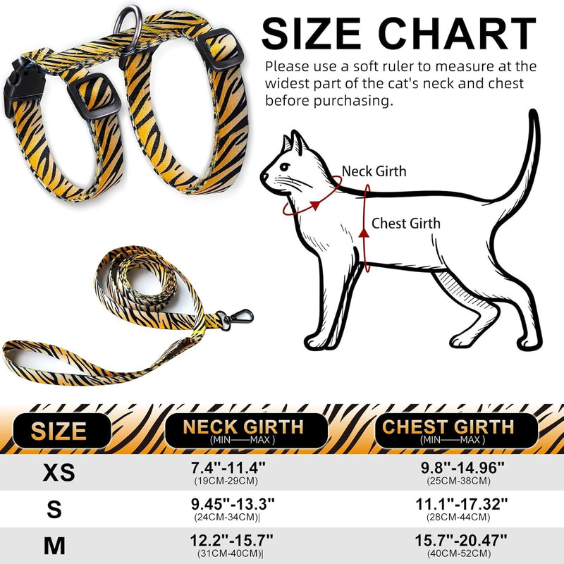 Cat Harness and Leash Escape Proof, Adjustable Soft Kitten Leash for Outdoor Walking & Travel with Breathable Nylon, 4.9ft Cat Leash for Adult - Lightweight & Safe Large Cat Harness [M] Neck Girth: 12.2"-15.7", Chest Girth: 15.7"-20.47" - BeesActive Australia