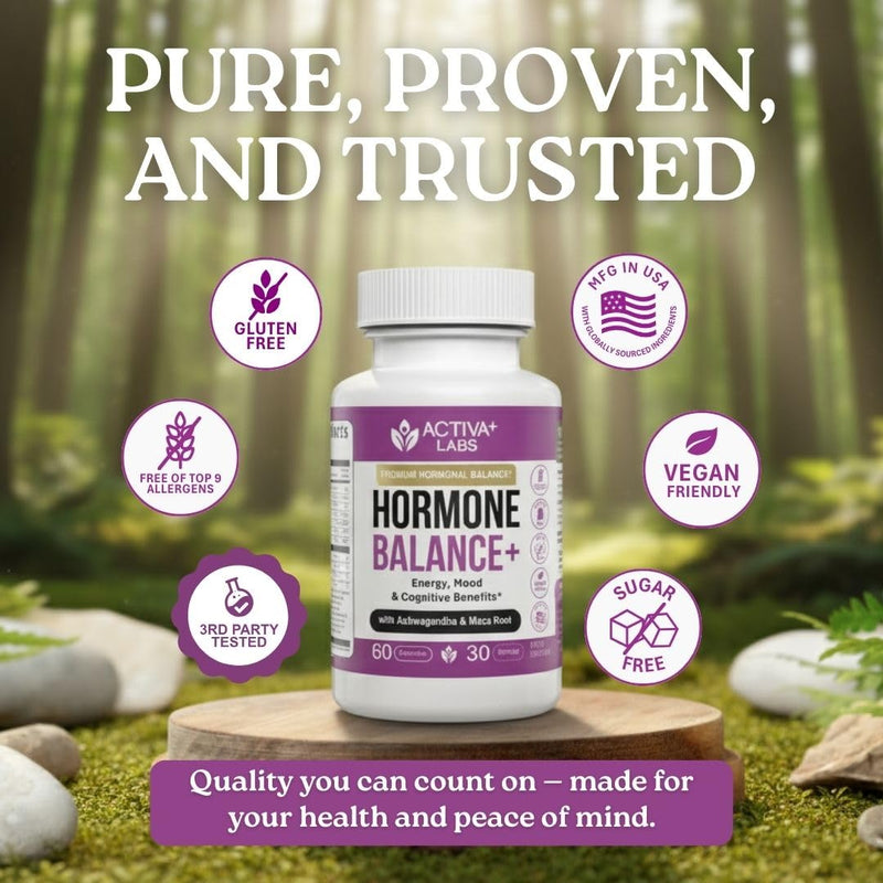 Hormone Balance Supplement for Women, Libido & Mood, Energy | Womens Hormone Balance Supplements, Focus & Cycle Comfort Support, Gluten, Soy & Lactose Free, 30 Day Supply 60 Count (Pack of 1)