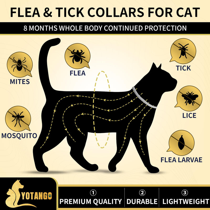 4 Pack Flea Collar for Cats, 32 Months Flea and Tick Prevention for Cats, Waterproof Cat Flea Collar, Cat Flea and Tick Treatment, Adjustable Flea and Tick Collar for Cats Kittens-Black&Gray Black&Gray - BeesActive Australia