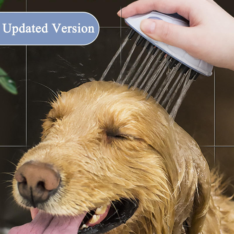 Dog Shower Scrubber Head with Dispenser, 3 in 1 Bath Grooming Brush for Washing Hose Attachment, Soft Silicone Bristle for Long Short Haired Pets - BeesActive Australia