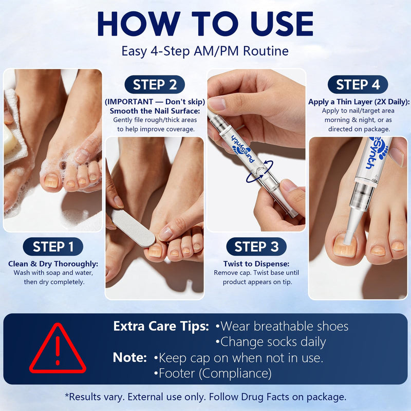 Extra Strength Nail Fungus Repair Pen (OTC Maximum Strength), 25% Undecylenic Acid + Aloe & Vitamin E, For Thick Yellow Discolored Nails, 24 mL (0.81 fl oz) Total, 8-Pack,Designed in USA (White) White - BeesActive Australia