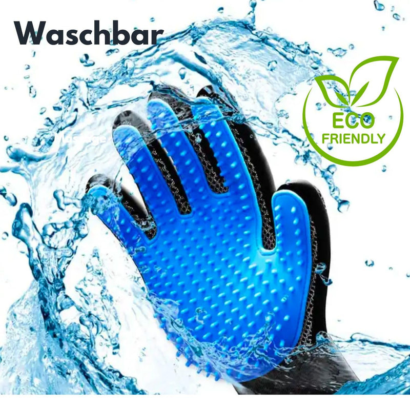 BOUMOUR® Grooming Glove Pet Hair Remover Brush Massage Grooming Glove Dog Cat (Blue, 2 Gloves, One Pair) (Blue) Blue - BeesActive Australia