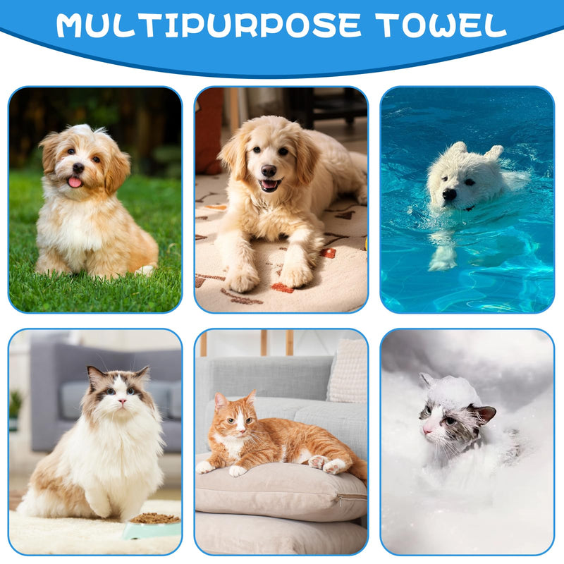BORDEAG Pack of 4 dog towels, quick-drying pet dog towels, 80 x 40 cm dog towels, extra absorbent, microfibre towels, for large dogs, cats, small medium-sized dogs - BeesActive Australia