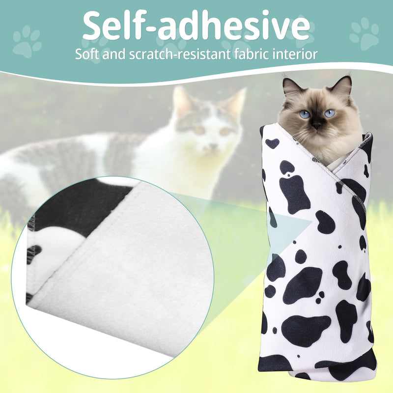 Cat Wrap for Grooming, 21.6x21.6in Soft Fabric Self-Adherent Cat Burrito Towel Restraint Wrap Anti-Bite & Anti-Scratch Cat Swaddle Wrap Washing Bag for Cutting Trimming Clipping Nails Medicine - BeesActive Australia
