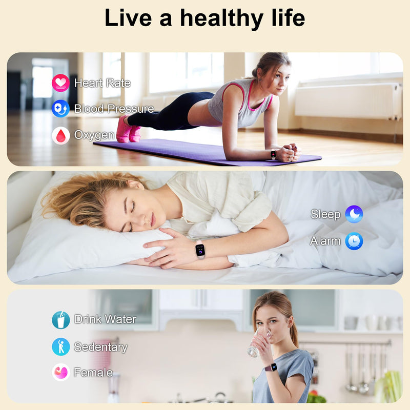 Smart Watch for Women with Bluetooth Call/Answer,1.75" Fitness Watch with Pedometer Heart Rate Sleep Monitor Step Counter Calorie 120+Sport Modes Smartwatch for Android iOS Pink(1.75'') - BeesActive Australia