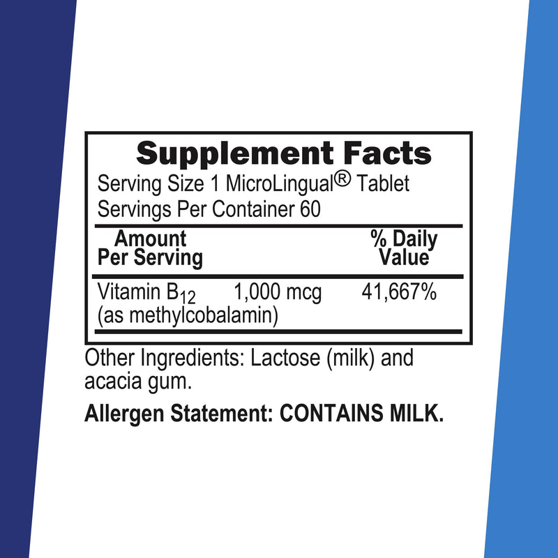 Superior Source No Shot Methylcobalamin B-12 1,000 mcg - Vitamin B-12 to Support Energy Production, Brain Health & Overall Wellness - Sublingual Tablets for Rapid Absorption - 60 Dissolving Tablets Vitamin B12 1,000mcg